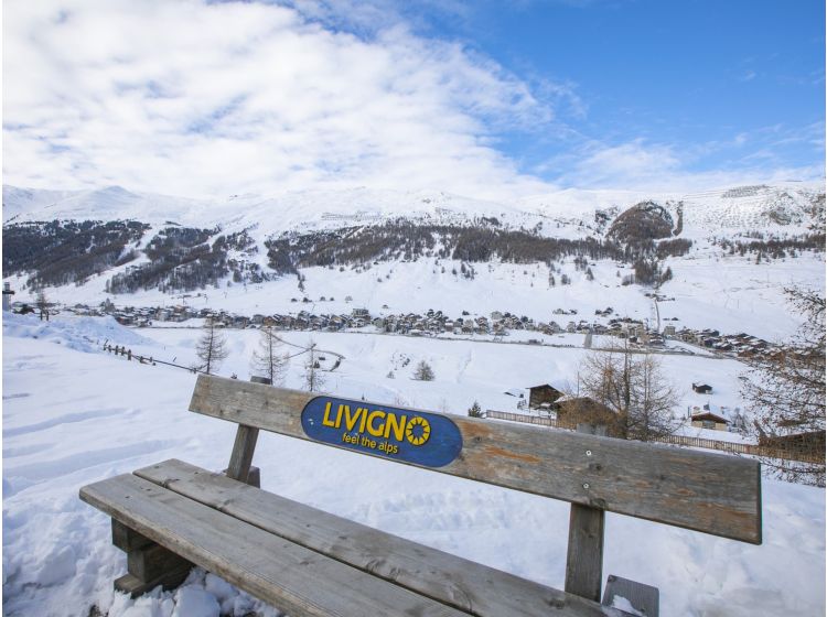 Skidorp Langgerekt wintersportdorp met veel opstapplaatsen voor skiliften-1